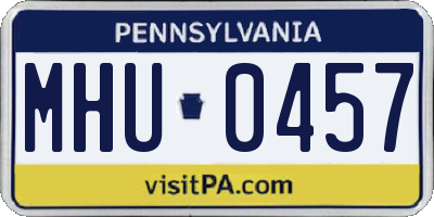 PA license plate MHU0457