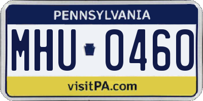 PA license plate MHU0460