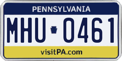 PA license plate MHU0461