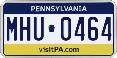 PA license plate MHU0464
