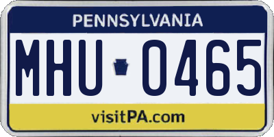 PA license plate MHU0465