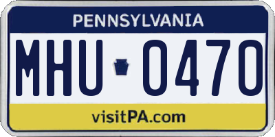 PA license plate MHU0470