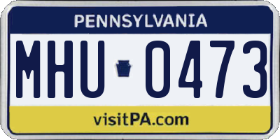 PA license plate MHU0473