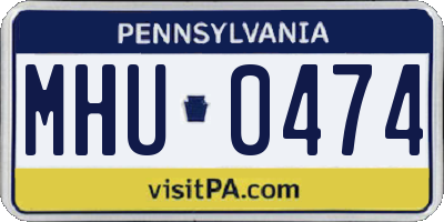 PA license plate MHU0474