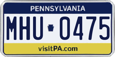 PA license plate MHU0475