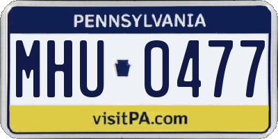 PA license plate MHU0477