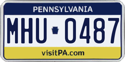 PA license plate MHU0487