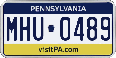 PA license plate MHU0489