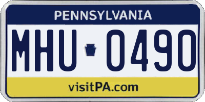 PA license plate MHU0490