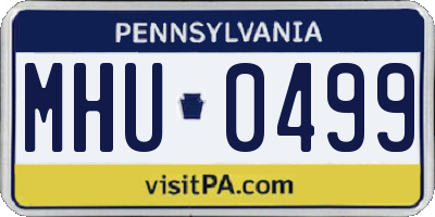 PA license plate MHU0499