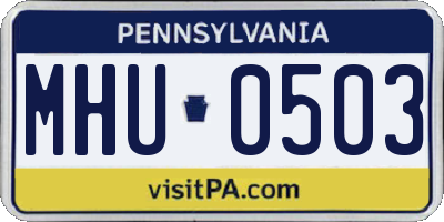 PA license plate MHU0503