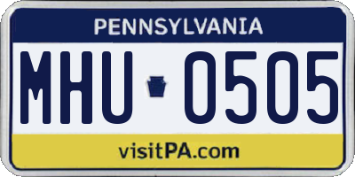 PA license plate MHU0505