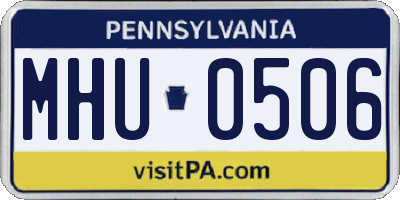 PA license plate MHU0506