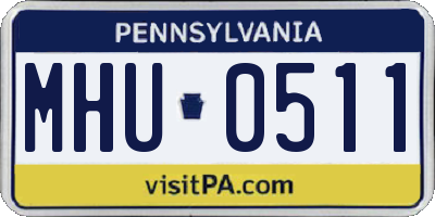 PA license plate MHU0511