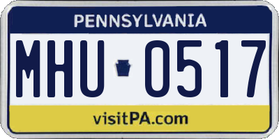 PA license plate MHU0517