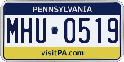 PA license plate MHU0519
