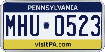 PA license plate MHU0523