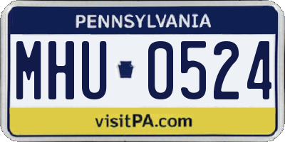 PA license plate MHU0524