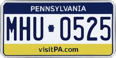 PA license plate MHU0525