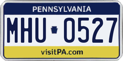 PA license plate MHU0527