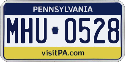 PA license plate MHU0528