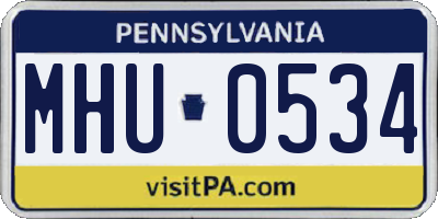 PA license plate MHU0534