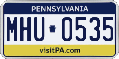 PA license plate MHU0535