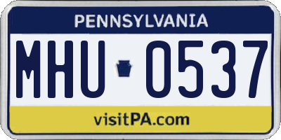 PA license plate MHU0537