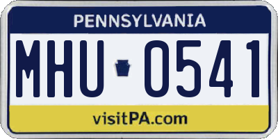 PA license plate MHU0541