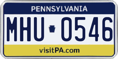 PA license plate MHU0546