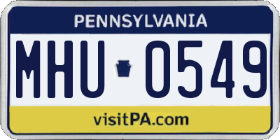 PA license plate MHU0549