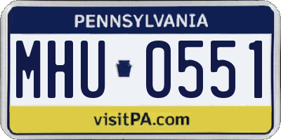 PA license plate MHU0551