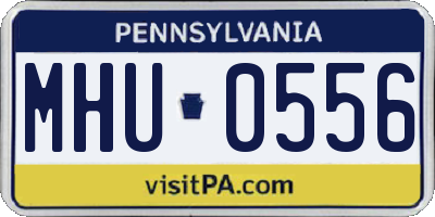 PA license plate MHU0556