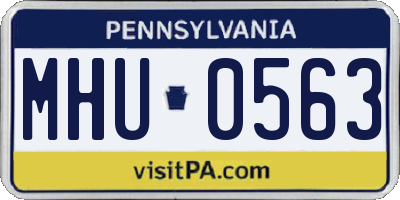 PA license plate MHU0563