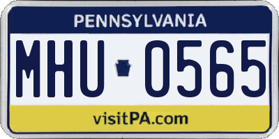 PA license plate MHU0565