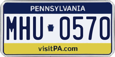 PA license plate MHU0570