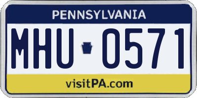 PA license plate MHU0571
