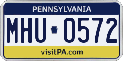 PA license plate MHU0572