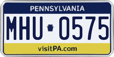 PA license plate MHU0575