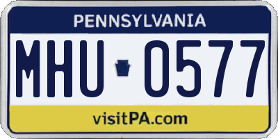 PA license plate MHU0577