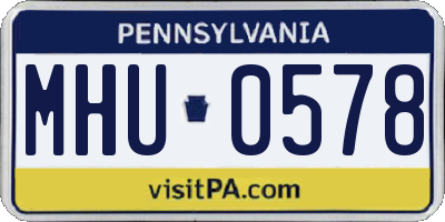 PA license plate MHU0578