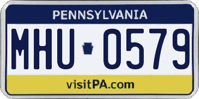 PA license plate MHU0579