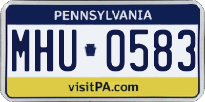 PA license plate MHU0583