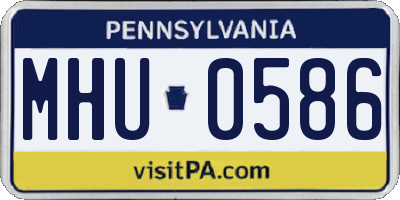PA license plate MHU0586