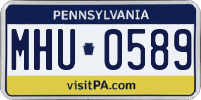 PA license plate MHU0589