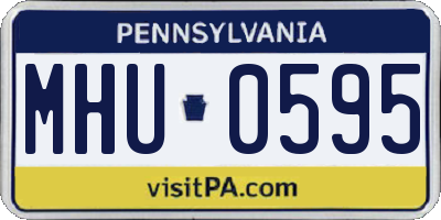 PA license plate MHU0595