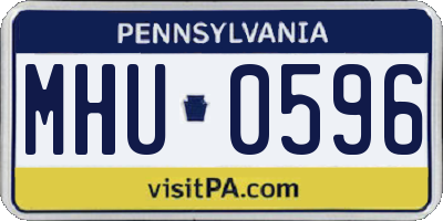 PA license plate MHU0596