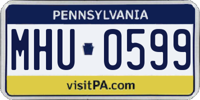 PA license plate MHU0599