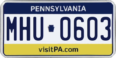 PA license plate MHU0603