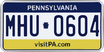 PA license plate MHU0604